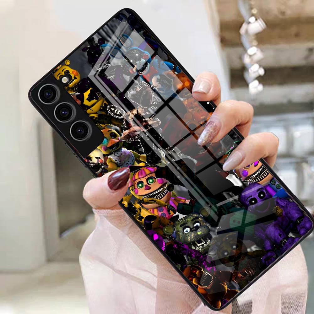 F-Fnaf F-Five Nights At Freddys Чехол для телефона Samsung S25 Edge Ultra S23 S22 S21 S20 Ultra Plus S24 Fe A54 A53 A25 Стеклянная крышка