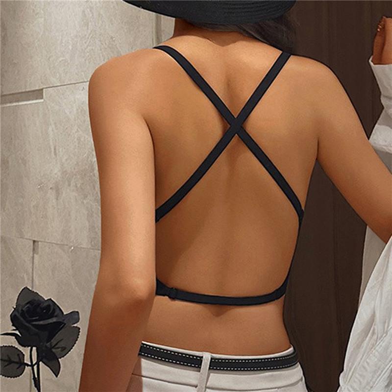 U-образный ультратонкий не оставляющий следов бюстгальтер с открытой спиной, сексуальный бюстгальтер с бретельками крест-накрест, поддерживающий пуш-ап, женский бюстгальтер с лямками