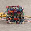 Women Men Rope Bracelet Boho Braided Bracelet Vintage Weave Handmade Textile Bangles Fashion Jewelry Pattern 1PC