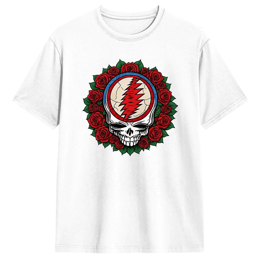Gratefuls Deads Earthquake Stealie and Roses T Shirt Beach  Vintage TShirts 100 Cotton Hip Hop Tshirt For Unisex Pattern Tops