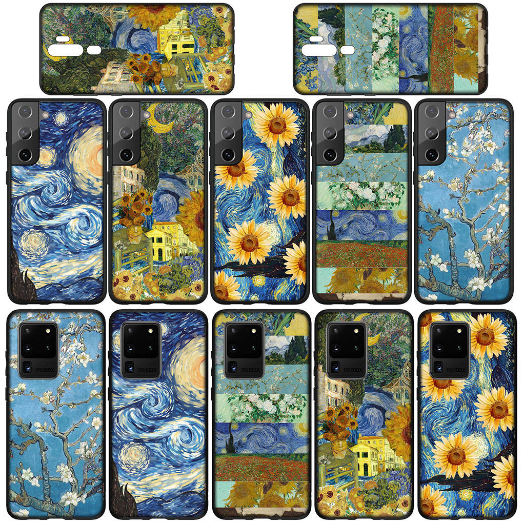 Чехол для телефона Samsung Galaxy S25 S24 S23 iPhone 16 15 Xiaomi Redmi Note 14 13 12 16E X 11 Pro Max OPPO Moto Huawei Design Van Gogh Starry Night Cover