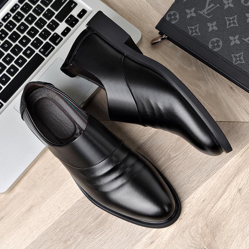 Fashion Casual Leather Men Formal Business Shoes Elegantes Dress Loafers Simple Slip On Flats Leisure Walk Driving Shoe Man Oxford Shoes