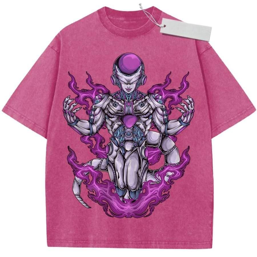 Unisex Washed Purple Vintage T  Shirt Dragon Ball Frieza Final Form High  Quality Fabric for Home Leisure Travel Shopping