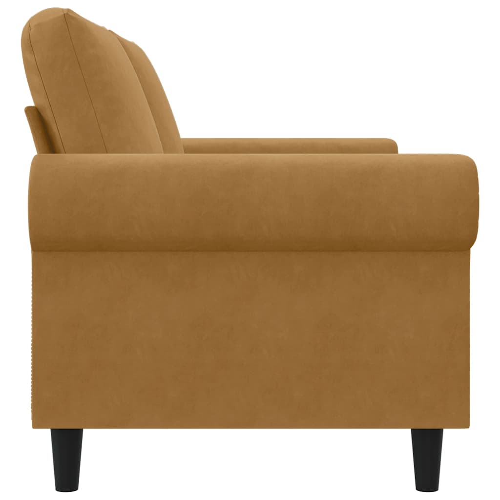 Vidaxl Sofa 2-Osobowa, Brązowa, 140 Cm, Tapicerowana Aksamitem