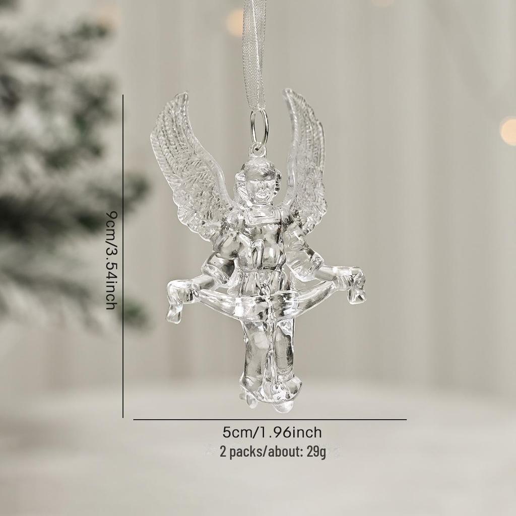 Transparent Christmas Tree Ornaments: Icicles, Snowflakes, and Deer Pendants