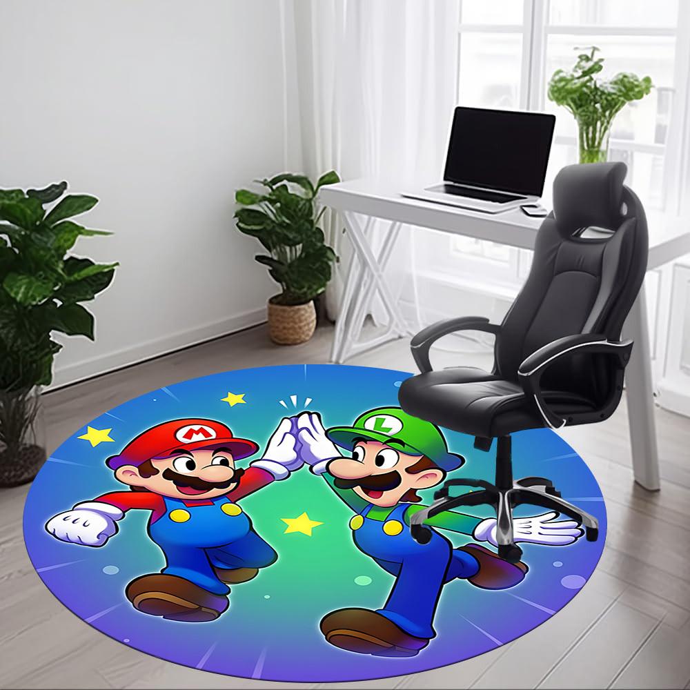 1pc Mario Luigi Office Round Area Rug, Under Office Chairs Bedroom Living Room Home Decor a1022273
