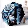 Blue Rose Butterfly Gnome: Automatic Opening Folding Umbrella with 8-Bone Iron Frame - Perfect for Fans, Travelers, Daily Use, and Festive G