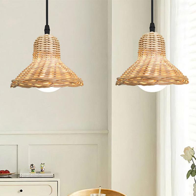 Современная люстра из ротанга ручной работы, роскошное освещение для гостиной, кабинета, столовой, бара, простой креативный декоративный абажур