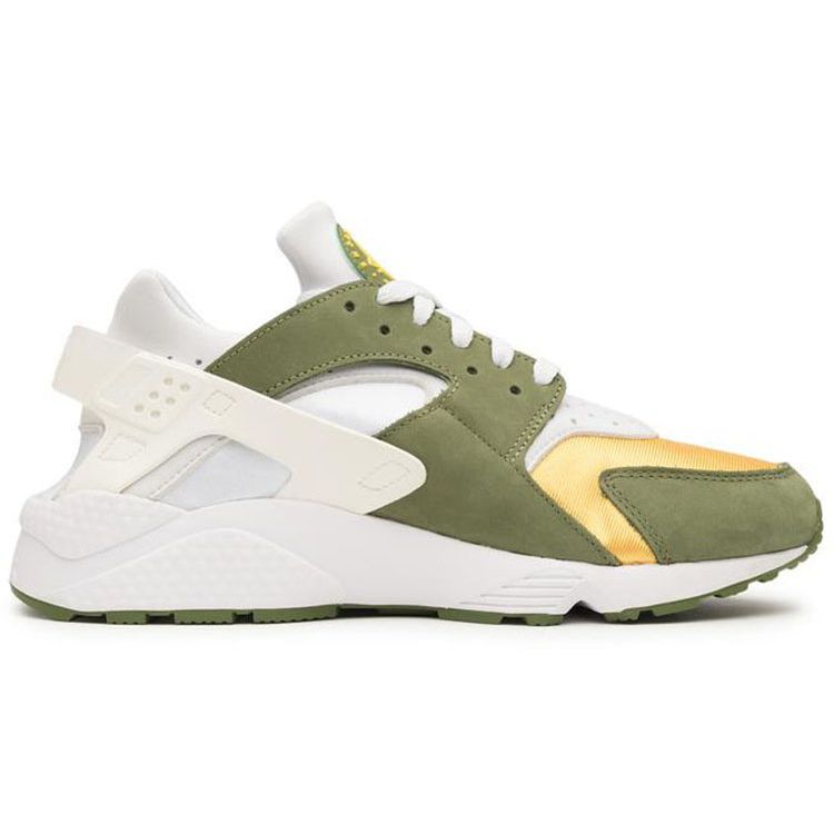 Кроссовки Stussy x Nike Air Huarache LE Dark Olive 2021 Унисекс Зеленый Белый Varsity-Maize DD1381-300