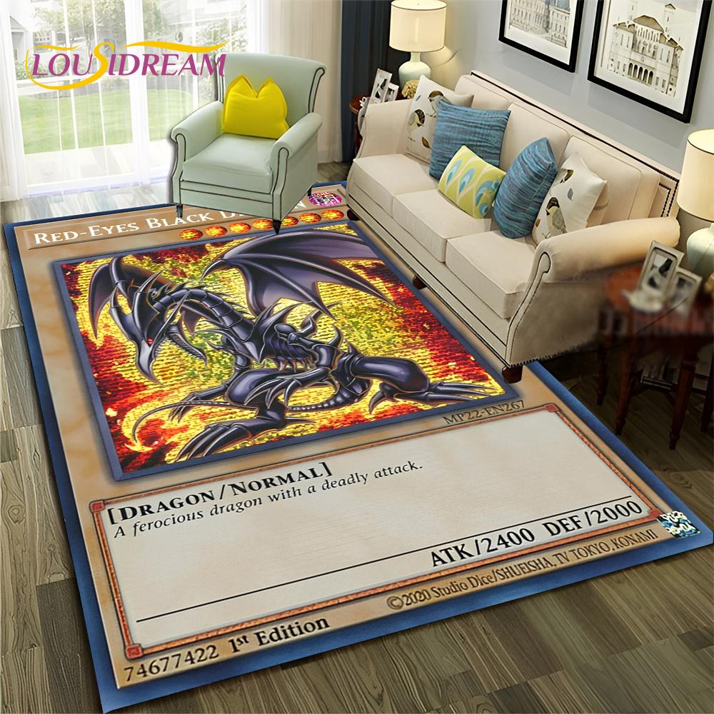 Коврик с рисунком аниме Yu-Gi-Oh MONSTER CARD для дома, гостиной, спальни, дивана, коврика, декор, детский коврик, нескользящий напольный коврик
