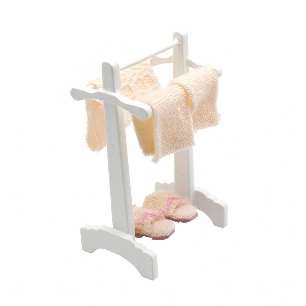 Miniature Towel Rack Mini Dollhouse Decorative for DIY Craft Projects