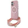 Guess Guhmp16Shctsgnsp Iphone 16 6.1    Różowy/Pink Hardcase Crossbody Cord Script Magsafe