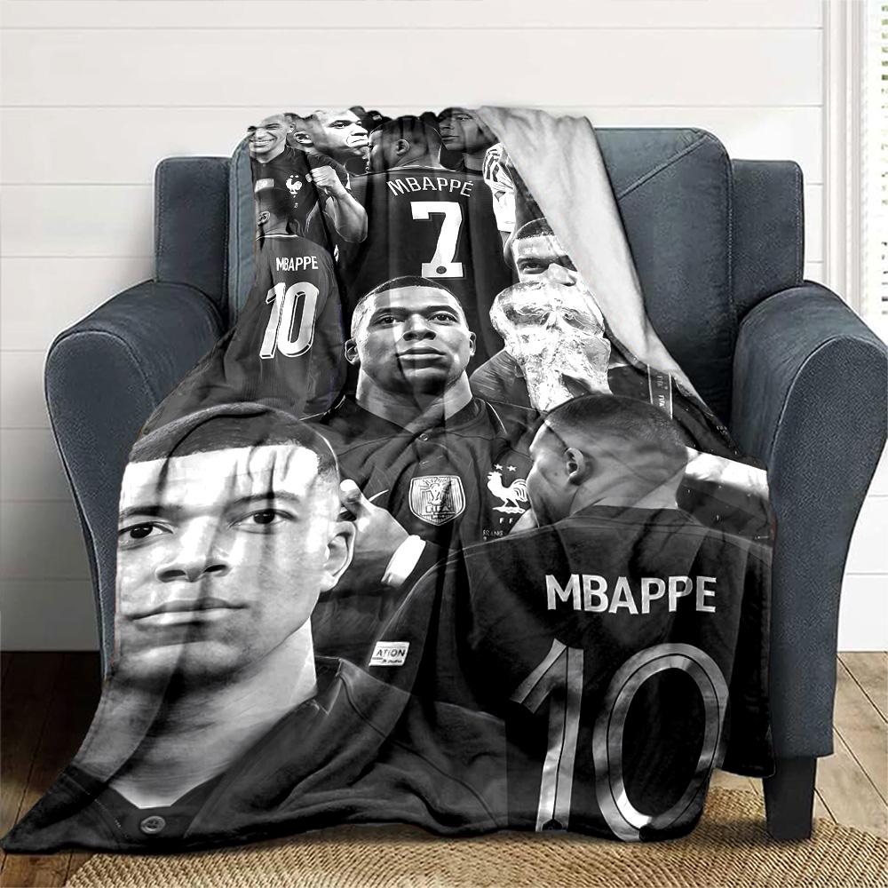 Mbappe Celebration Moment Blanket Comfortable Suitable for Bedding Sofa Couch All-Season Use Digital Print Ideal Gift for Friends Family Couples Picni