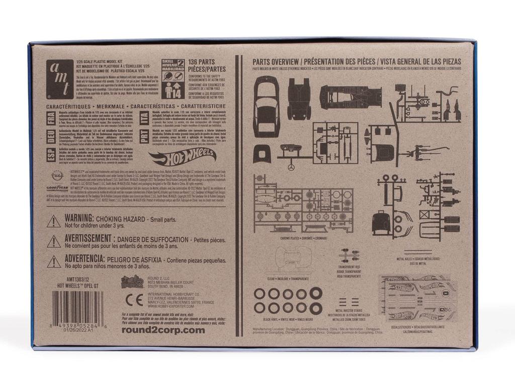 Пластиковая модель AMT Buick Opel GT Hot Wheels AMT1303, цвет литья 1/25