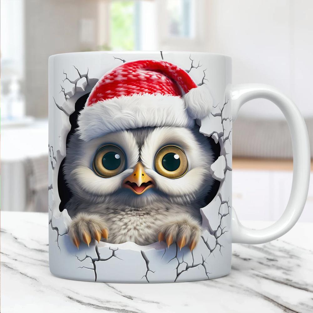 3D cute owl mug 11oz creative coffee mug bird lover friends christmas gift mug home juice cup