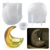 Moon Half-moon Aromatherapy Candle Holder Silicone Mold Glue Diyheart Candle Bottom Holder Lamp Holder Resin Ornaments