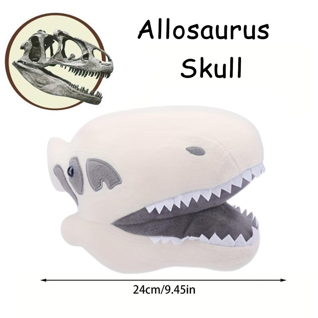 Мягкая плюшевая подушка для куклы Fuzzy Fossils Riceratops Skull Dinosaur Skull