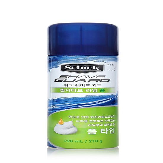 Schick Пена для бритья Shave Guard 210г (Выберите 1 из 2 типов) (Чувствительный Лайм/Для мытья и бритья)