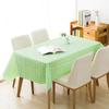 Waterproof Oilproof PVC Plastic Rectangular Grid Tablecloth Easy Clean Kitchen Dining Table Cover Mat