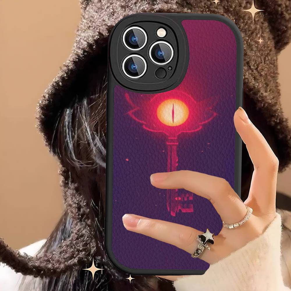 H-Hazbin H-Hotel Leather Phone Case For IPhone 16 16e 15 14 13 12 11 Pro Max Plus Mini Cover