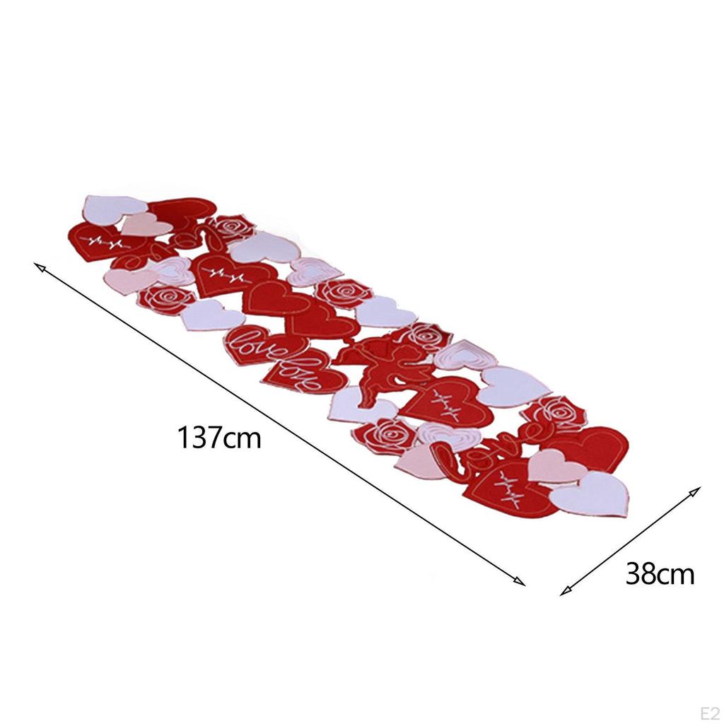 Дорожка на стол ко Дню святого Валентина, украшения ко Дню святого Валентина, 15x54 дюйма, кухня, столовая