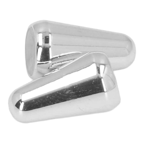 Two Guitar Pickup Switch Knobs, Guitar Toggle Switch Tips, Brass Housing, ST TL (Silver)