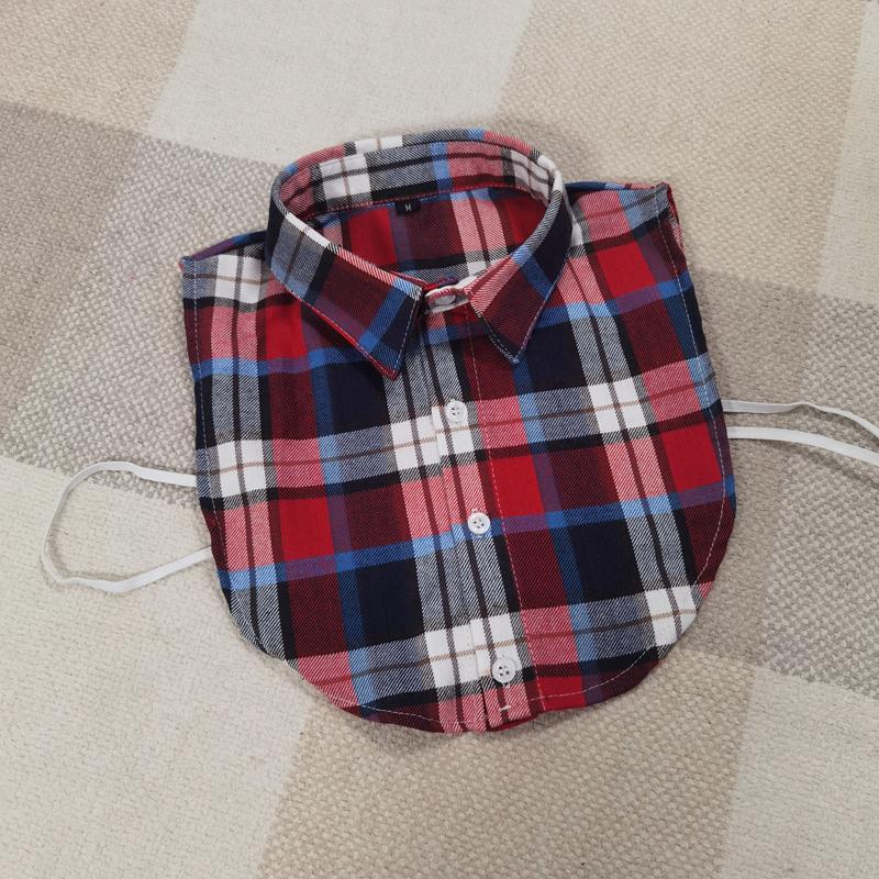 Plaid Women Shirt False Collars White Removable Lapel Collars For Women Fake Collar Women Detachable Collars Nep Kraagie