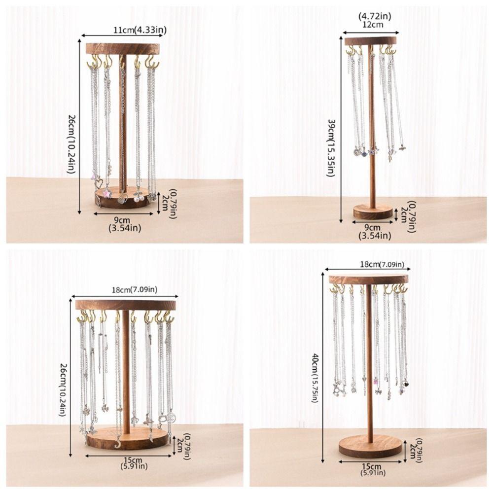 Подставка для ювелирных изделий из цельного дерева, подвесная стойка для хранения ювелирных изделий, подвеска на цепочке