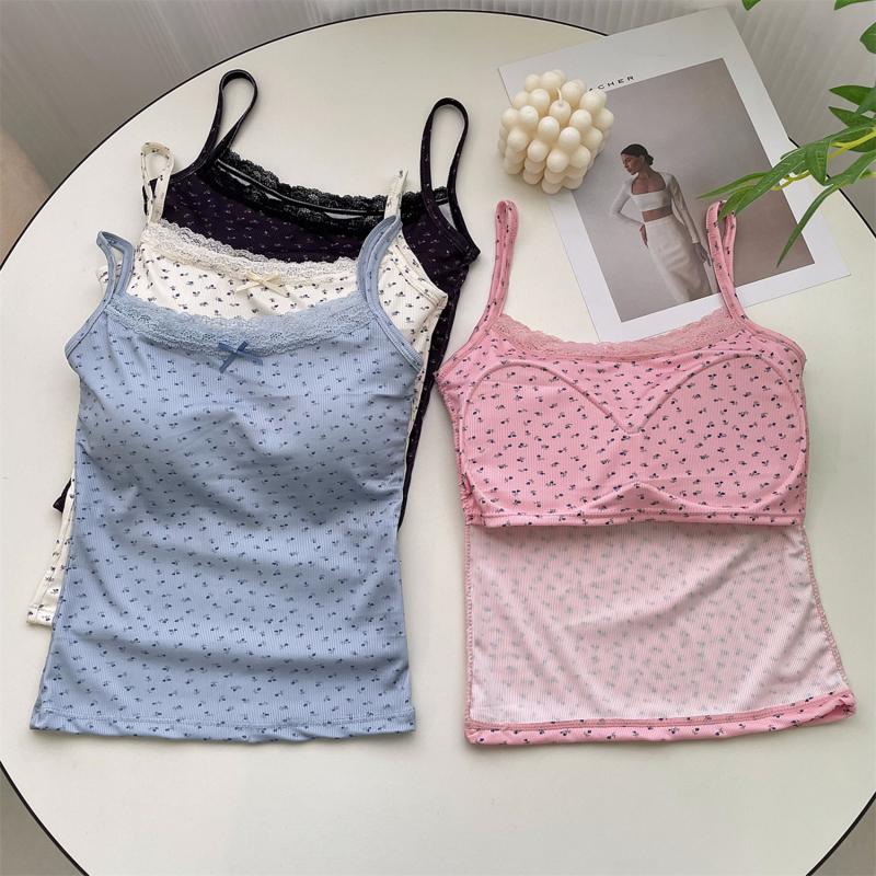 Women Fashion Summer Spaghetti Strap Tank Tops Sexy Boho Bow Front Sleeveless Camisole Shirt