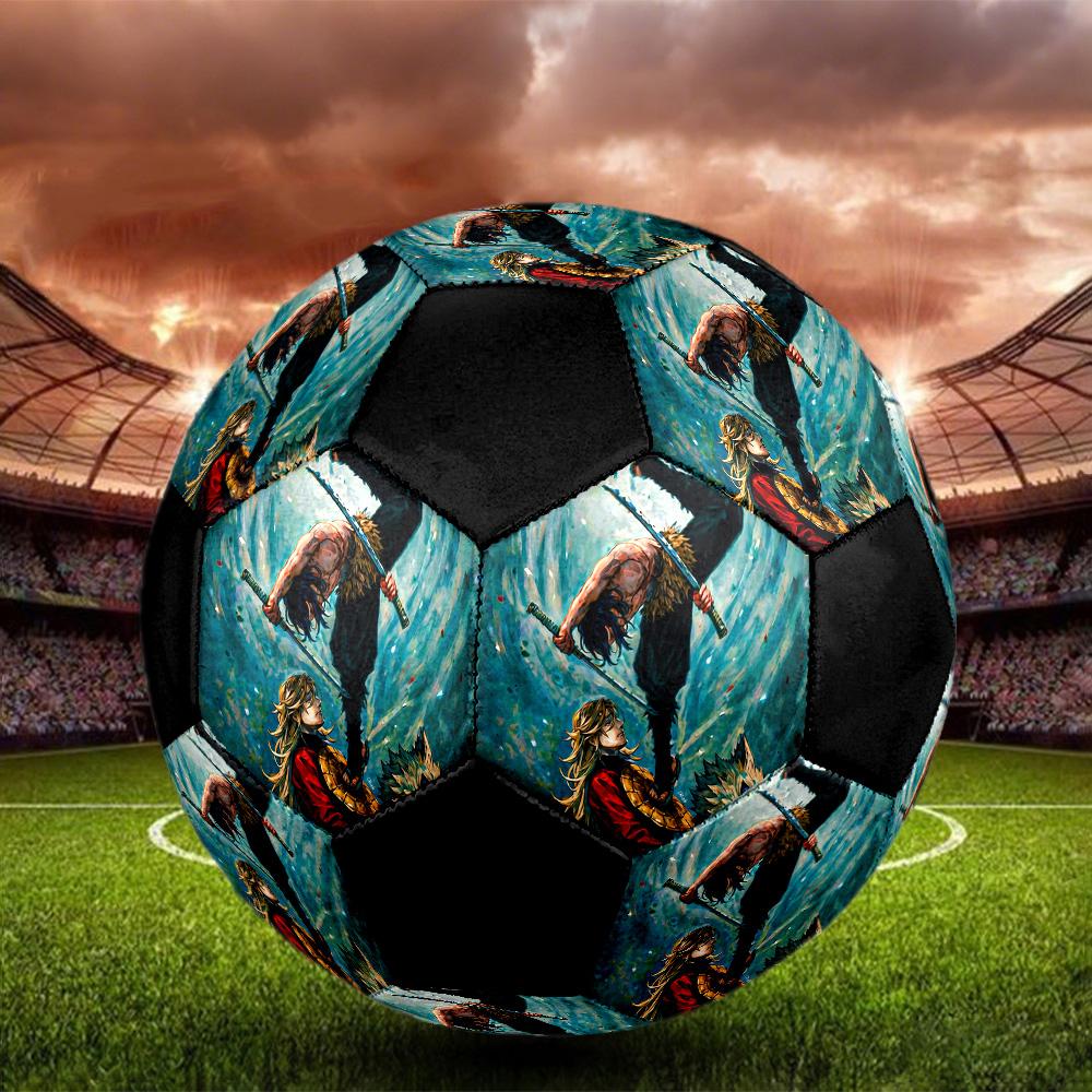 Inosuke Hashibira Soccer Ball Colorful All Ages Machine Stitched PVC Competition Ready Durable High-Bounce.SIZE5