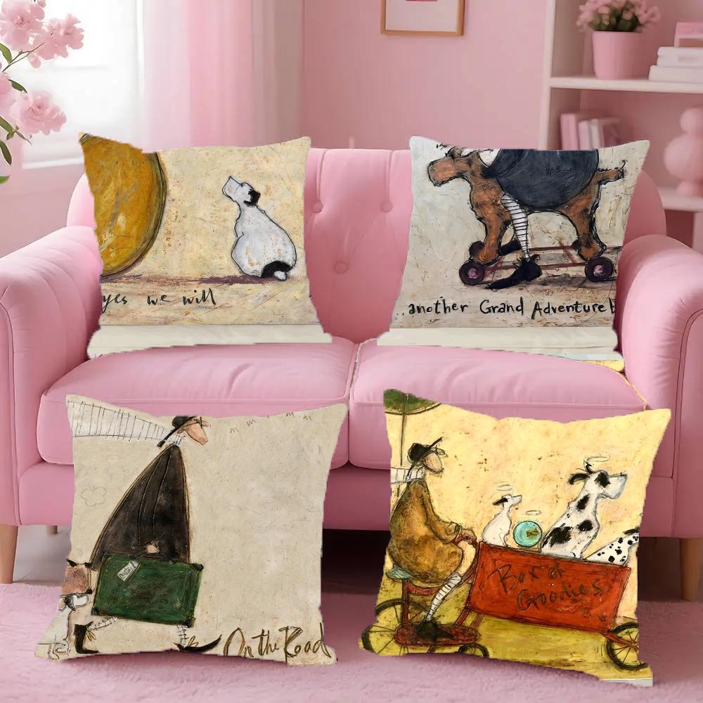 Подушка с принтом S-Sam Toft Art, наволочка, защита от пылевых клещей, скрытая молния, шелковистый короткий плюш, чехол для диванной подушки