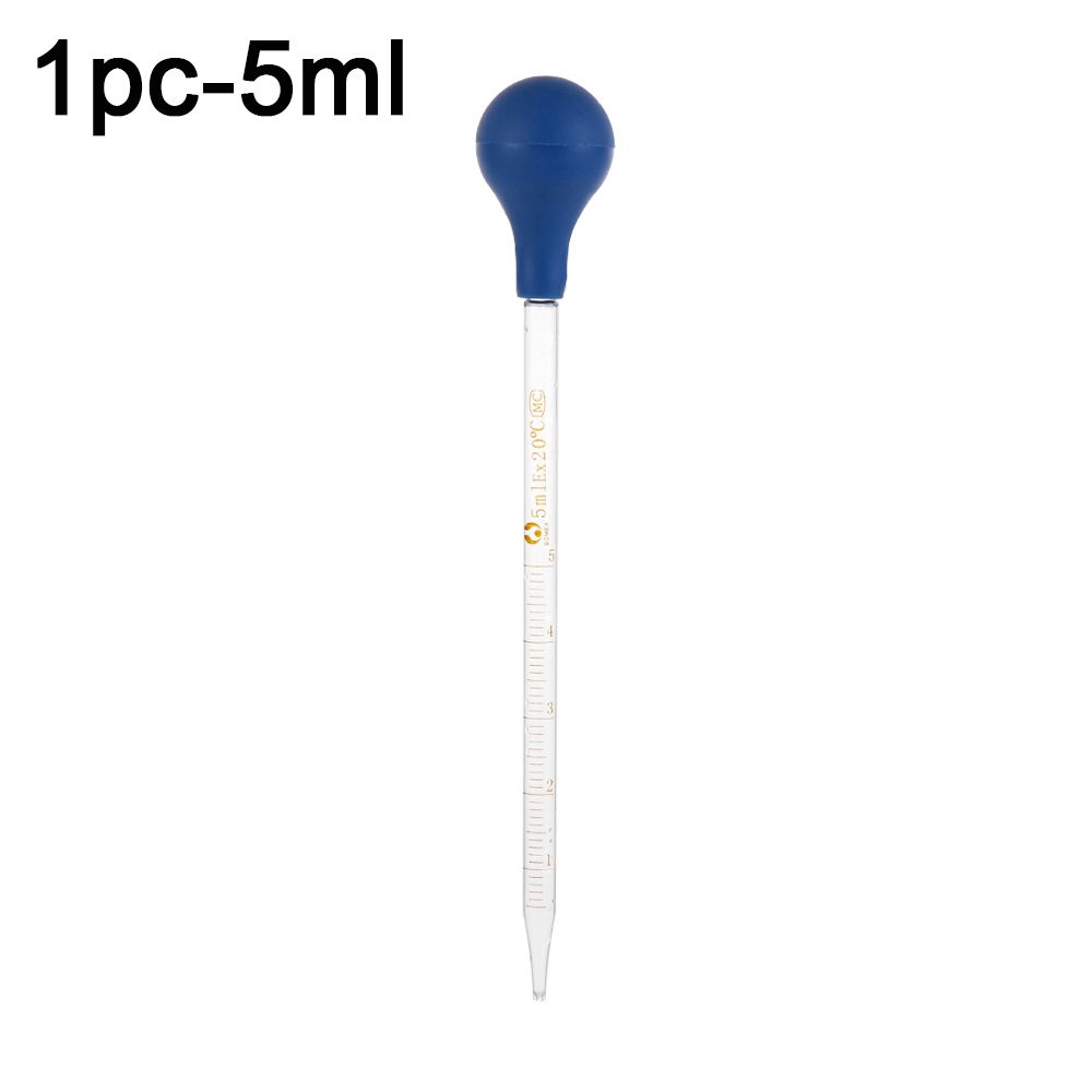 Home Test Tubes Transparent Rubber Head Graduated Pipettes Glass Dropper Liquid Transfer