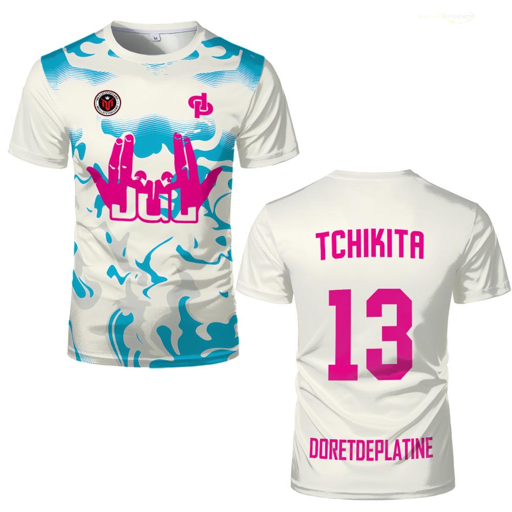 Новая летняя футболка Maillot JUL Tchikita для молодежи, дышащая, быстросохнущая, с коротким рукавом, для тренировок по футболу, для мужчин и женщин