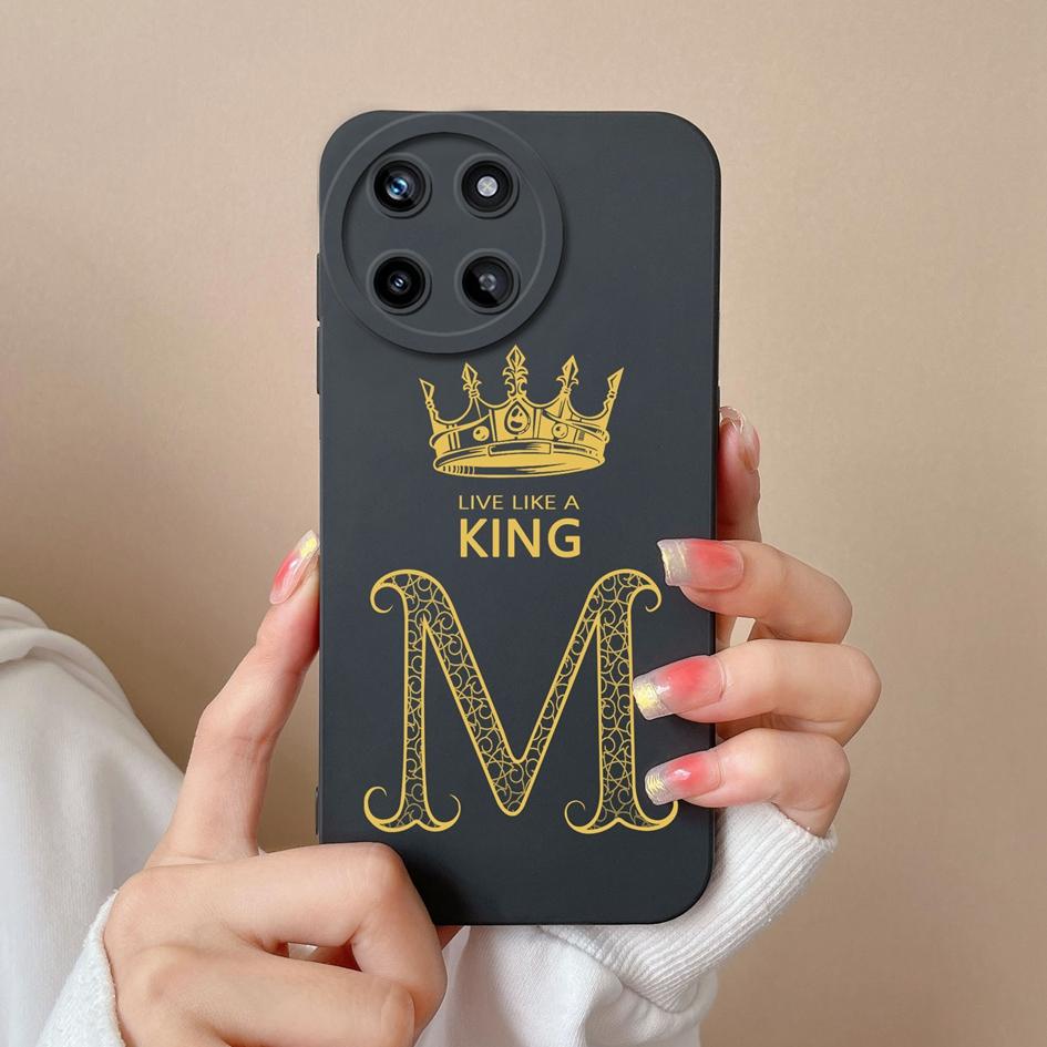 Для OPPO Realme V20 V23 V25 V30 X2 X7 XT Q5 Pro U1 V13 V15 чехол для телефона модный чехол с буквами Короны жидкий мягкий силиконовый матовый противоударный чехол-бампер