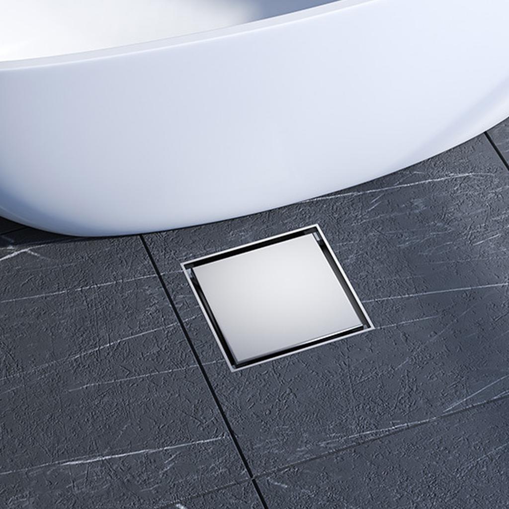 Сливной трап для пола 10*10 см, антизапаховый слив для ванной, дезодорирующий квадратный, сделай сам, черный, заглушка для фильтра для душа, труба из нержавеющей стали 304