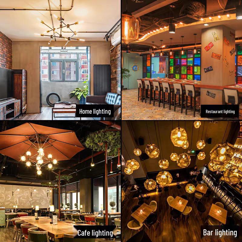 Светодиодная винтажная лампа 110 В с цоколем Эдисона E27, подходит для ресторанов и гостиных, регион Тайвань