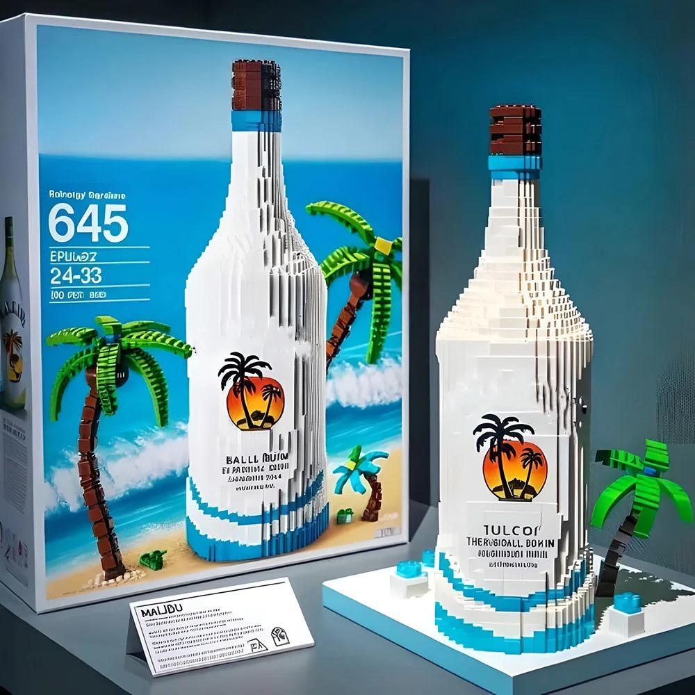 Креативные строительные блоки в виде бутылки виски (без коробки), 3D-пазл, модели для сборки своими руками для взрослых, Декор для домашнего бара, Доступно 10 стилей