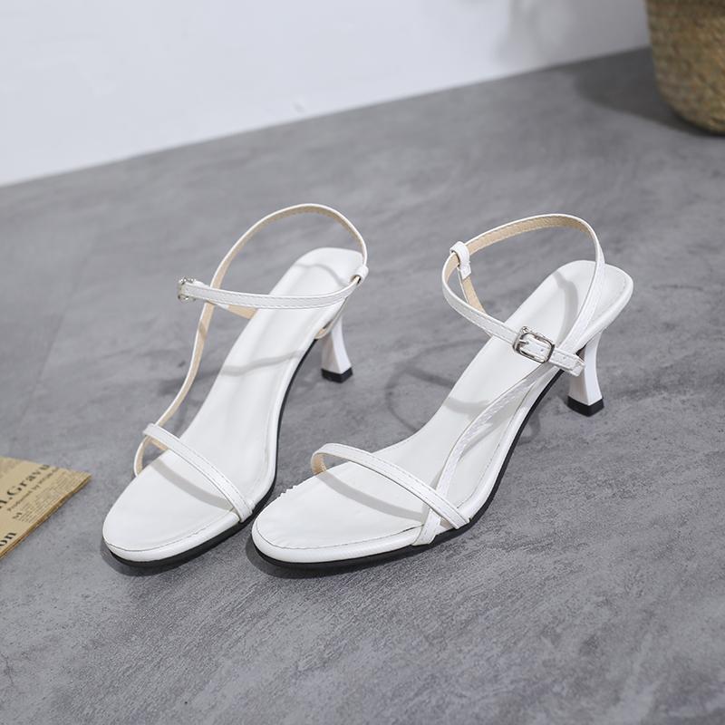 Fashion 2025 Classic Women's Narrow Band High Heels Sandals Summer Modern Shoes Open Toes Simple Office Sandals Sandalias De Mujer