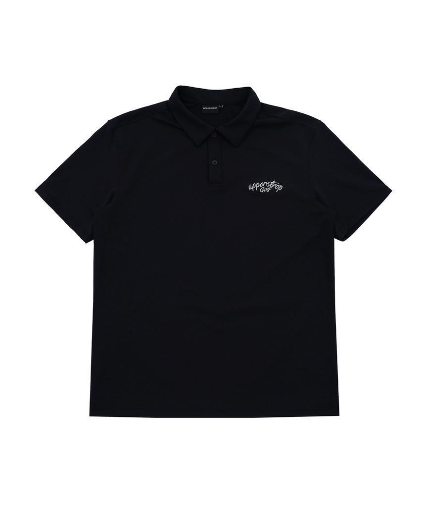 UPPERSTROP GOLF [Up3074] Upst Golf Arch Lettering Logo Short Sleeve Polo Shirt Black