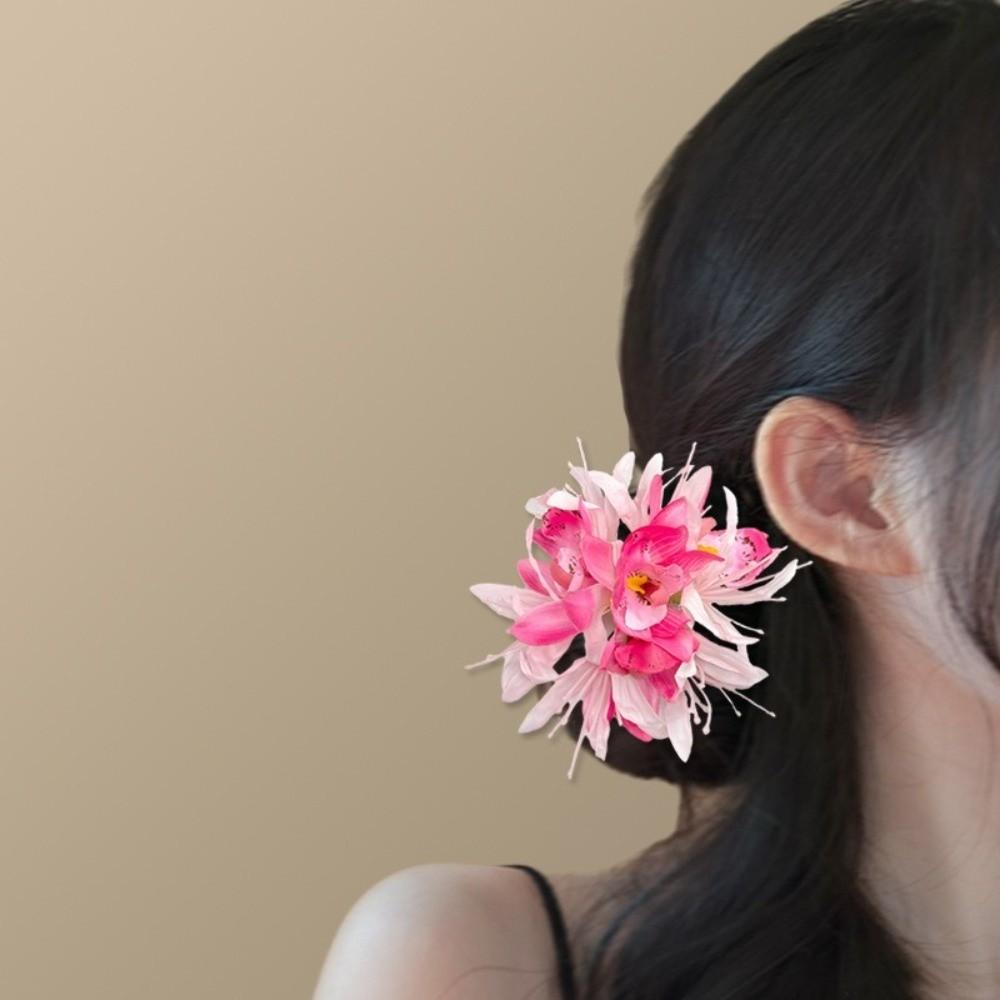 Elegant Flower Hair Clip Vintage Hawaiian Duckbill Clip Fashion Floral Hair Accessory Wedding