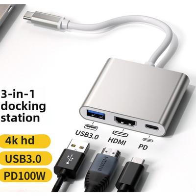 Адаптер-концентратор Type C - HDMI 3 в 1 для док-станции ТВ-проектора с портами USB