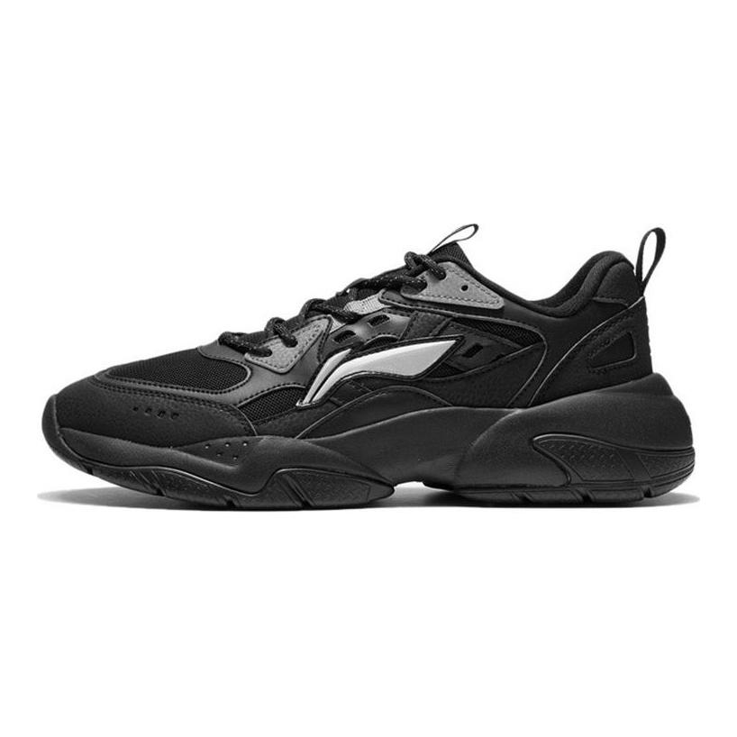 Li Ning Скользкие Устойчивые к истиранию Низкие Спортивные Повседневные Туфли Мужские Черные AGCR477-4