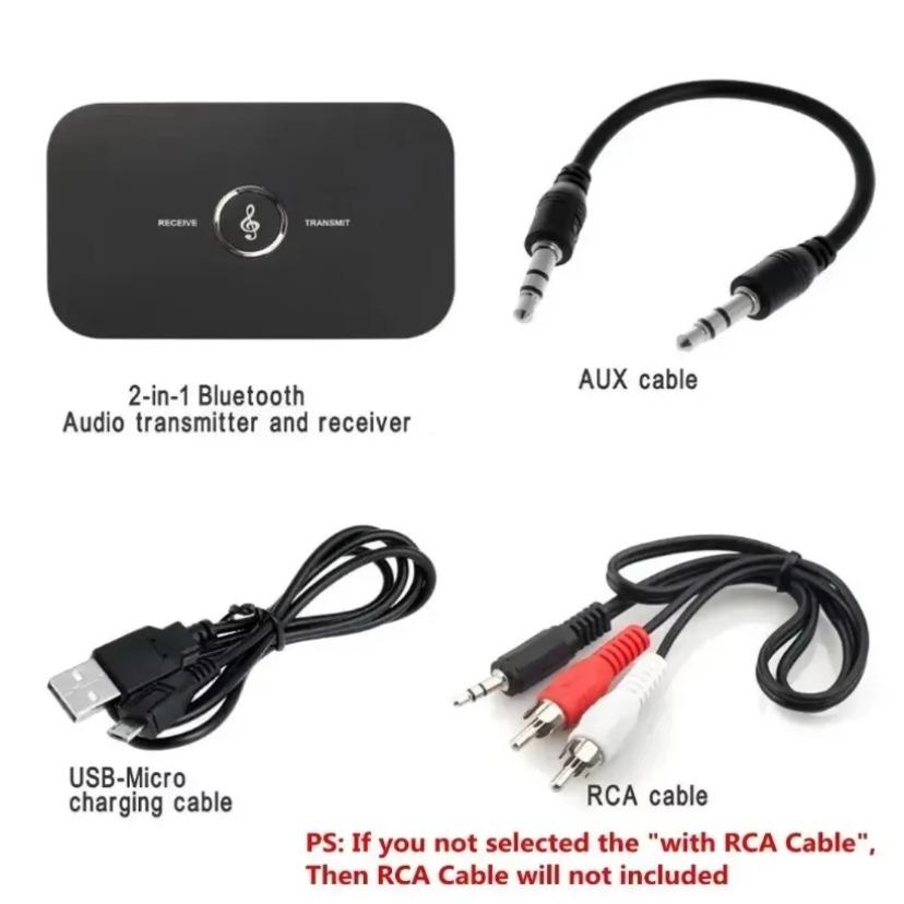 2 in 1 Bluetooth 5.0 Audio Transmitter Receiver RCA 3.5mm AUX Jack USB Dongle Music Wireless Adapter For Car PC TV Headphones