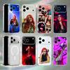 Чехол для iPhone 17,16,15,14,13,12, Pro, Max, Plus, Mini, Singer D-De La R-Rose, Горячий, Прозрачный Белый, Магнитный, Для Беспроводной Зарядки