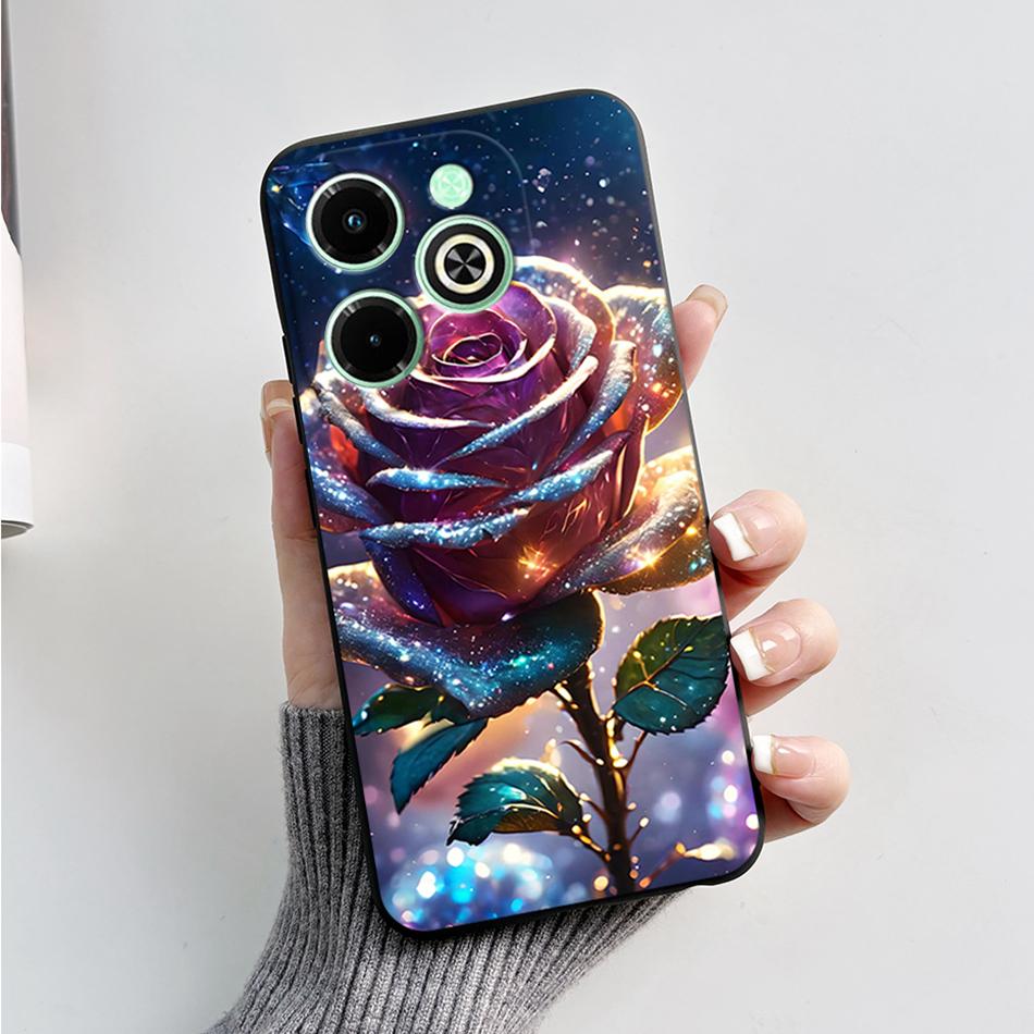 Чехол для Infinix Hot 40i Hot40i Модный Мраморный Черный Силиконовый Мягкий Чехол для Телефона Для Infinix Hot 40i 40 i X6528B Задняя Крышка Fundas