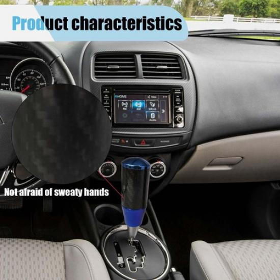 Car Shifter Knob, Buttonless Automatic Manual Gear Shift Knob, Stick Shift Blue