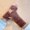 Плюшевые перчатки без пальцев, гетры, митенки, модные женские перчатки, зима, осень