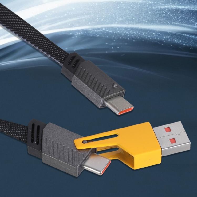 Шнур питания для быстрой зарядки 65 Вт Type C + USB на Type C Кабель для передачи данных 2-в-1 С дизайном Скорость передачи 480 Мбит/с 25/50 см