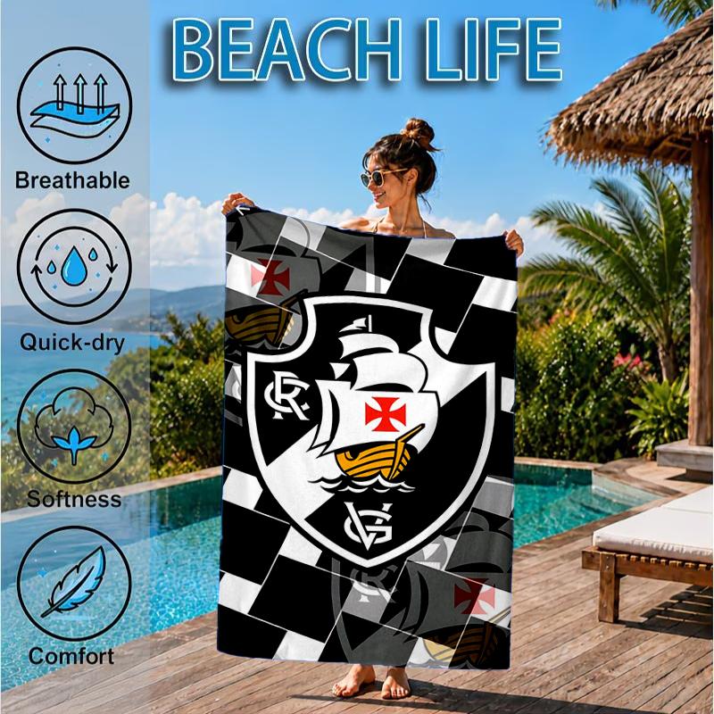 Football Club Emblem Beach Towel, Microfiber Beach Towel, Perfect For Pool, Beach, Travel, Home Decor Beach Party Fan gifts