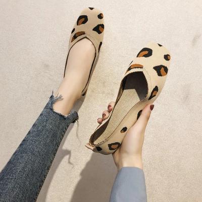 Женская повседневная обувь Вязаная обувь на мягкой подошве Плетеная обувь Женская обувь на плоской подошве Дышащая Комфортная Нескользящая С мелким вырезом Одинарная обувь